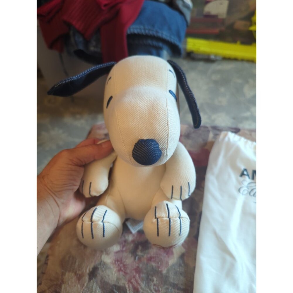 American Eagle *Denim Snoopy Plush* With Bag: Limited Edition Peanuts New 8” - Picture 3 of 10